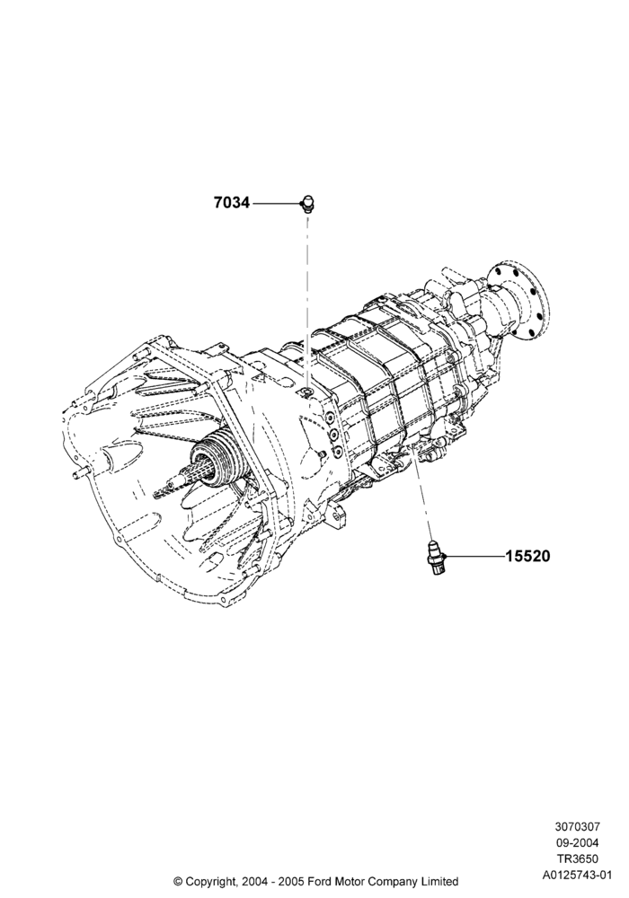 07B - Manual Transmission External Cmpnts, TR3650 5-Speed Manual Transmission; 07/SEP/2004-22/MAR/2010