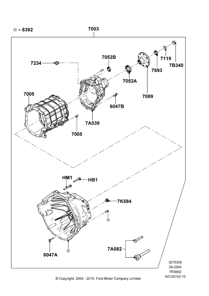 05B - Manual Transmission and Case, TR3650 5-Speed Manual Transmission; 07/SEP/2004-22/MAR/2010