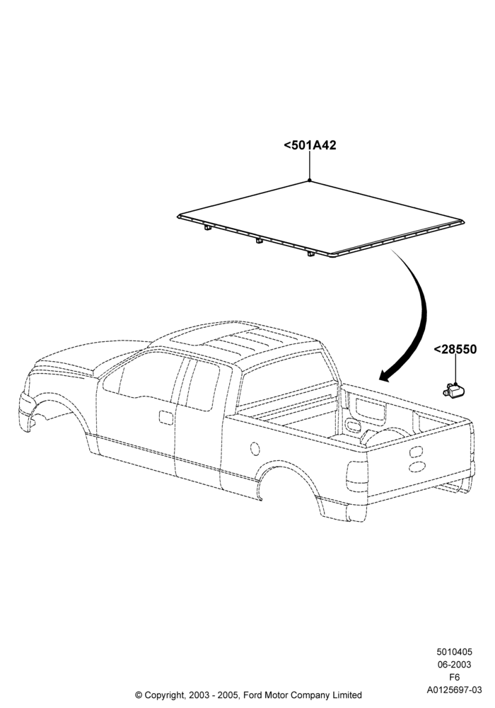 05L - Pick Up Box/Tailgate and Tonneau, Ford 150 Series, Accessory, Replacement Side Rail End Cap, Soft Tonneau Cover; 02/JUN/2003-18/AUG/2008