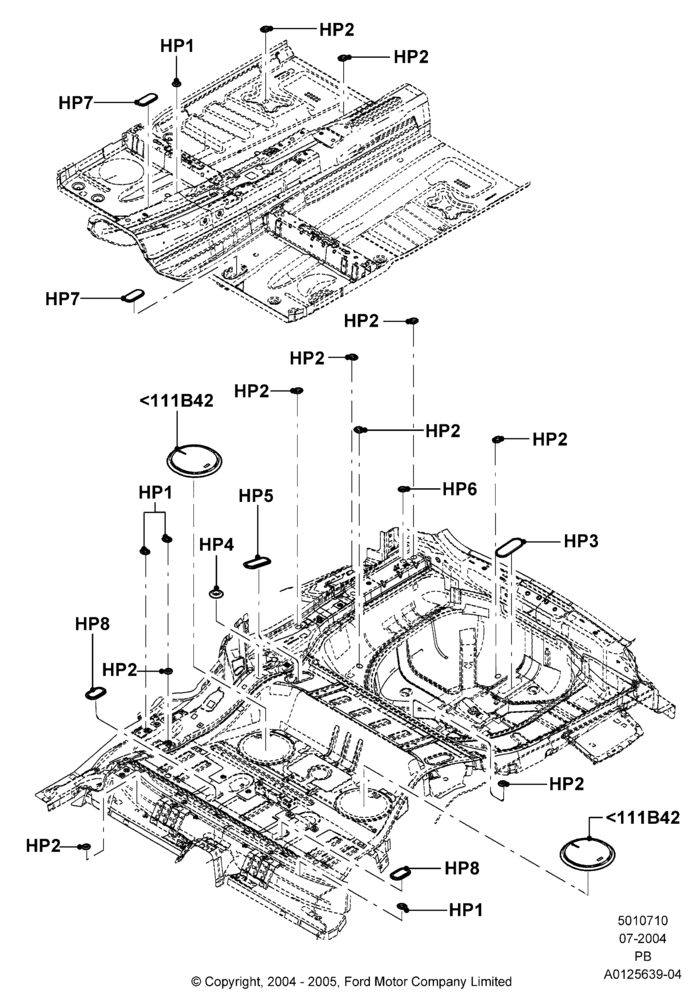 10 - Plugs - Floor Pan; 12/JUL/2004-04/JUN/2007