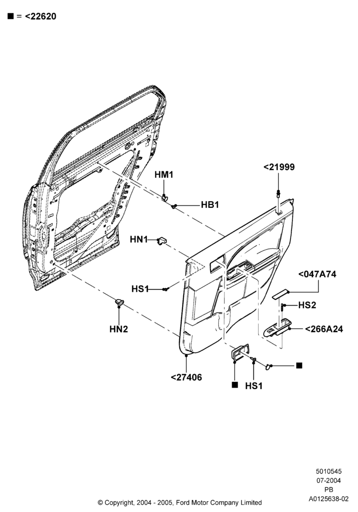 45 - Rear Door Trim Panels; 12/JUL/2004-04/JUN/2007