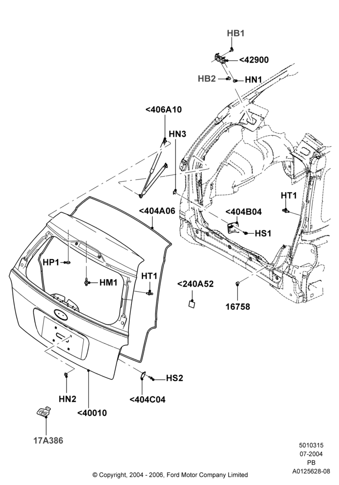 15 - Luggage Compartment Door; 12/JUL/2004-04/JUN/2007