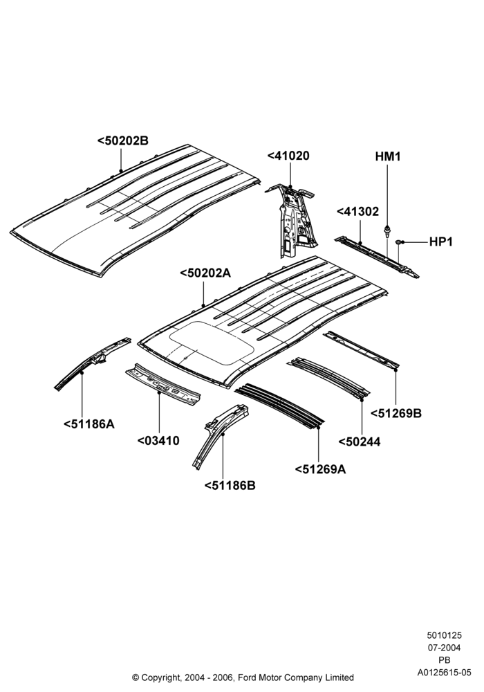 25 - Roof - Sheet Metal; 12/JUL/2004-04/JUN/2007