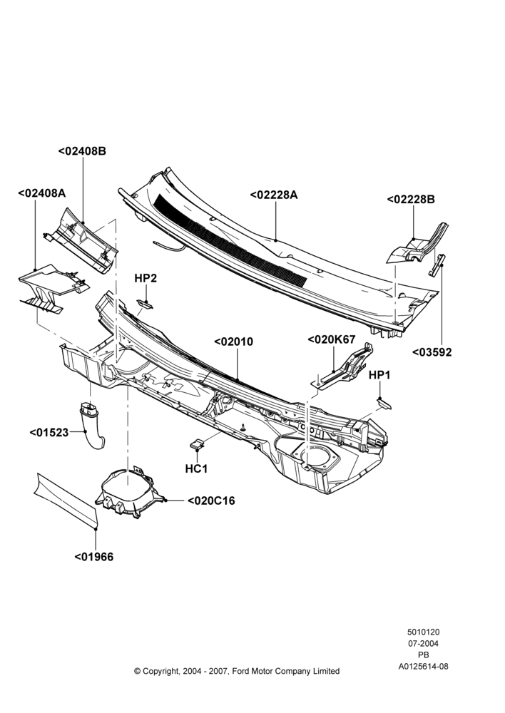 20 - Cowl/Panel and Related Parts; 12/JUL/2004-04/JUN/2007