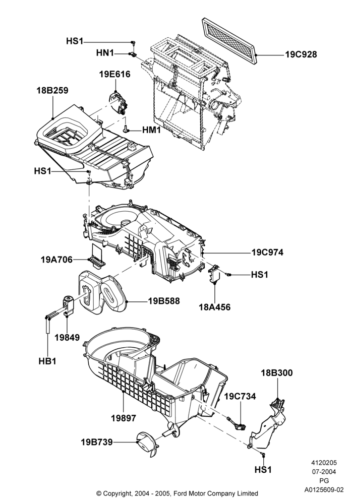 05A - Heater/Air Cond.External Components, Manual Air Conditioning; 12/JUL/2004-30/APR/2007