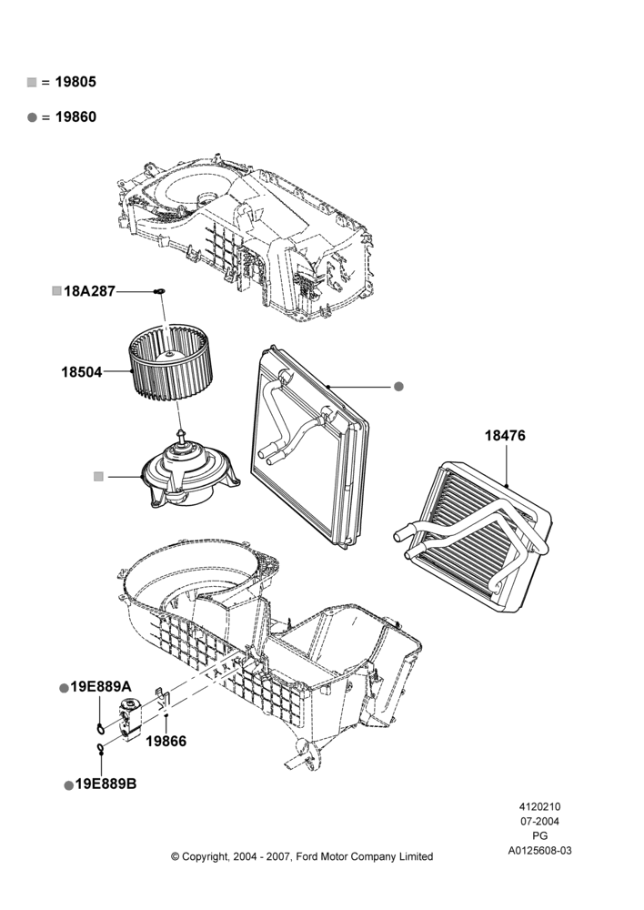 10A - Heater/Air Cond.Internal Components; 12/JUL/2004-30/APR/2007