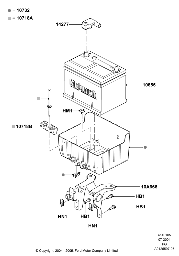 05A - Battery and Mountings; 12/JUL/2004-30/APR/2007