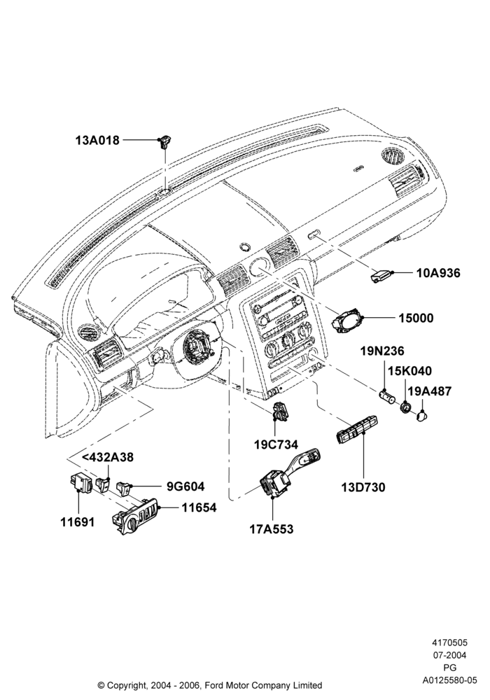 05 - Instrument Panel Related Parts; 12/JUL/2004-15/JUN/2009