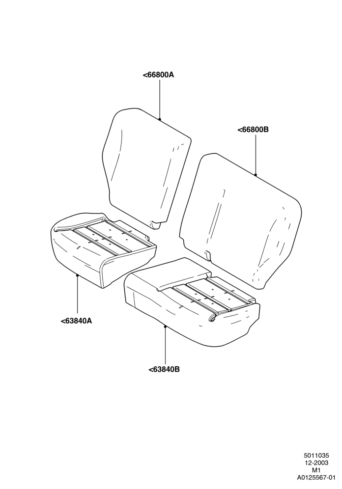 35E - Rear Seat Pads/Valances & Heating, 2nd Row Split Bench Seat - 2 Pass, Ford Series; 22/DEC/2003-01/MAY/2006