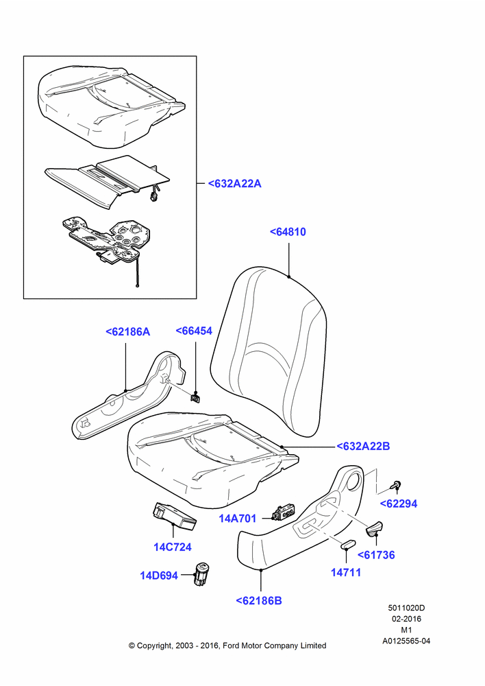 20D - Front Seat Pads/Valances & Heating, Ford Series; 22/DEC/2003-01/MAY/2006