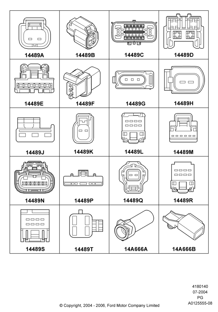40A - Wiring Connectors, Page A; 12/JUL/2004-15/JUN/2009