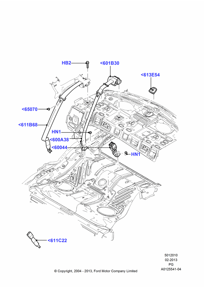 10 - Rear Seat Belts; 12/JUL/2004-15/JUN/2009