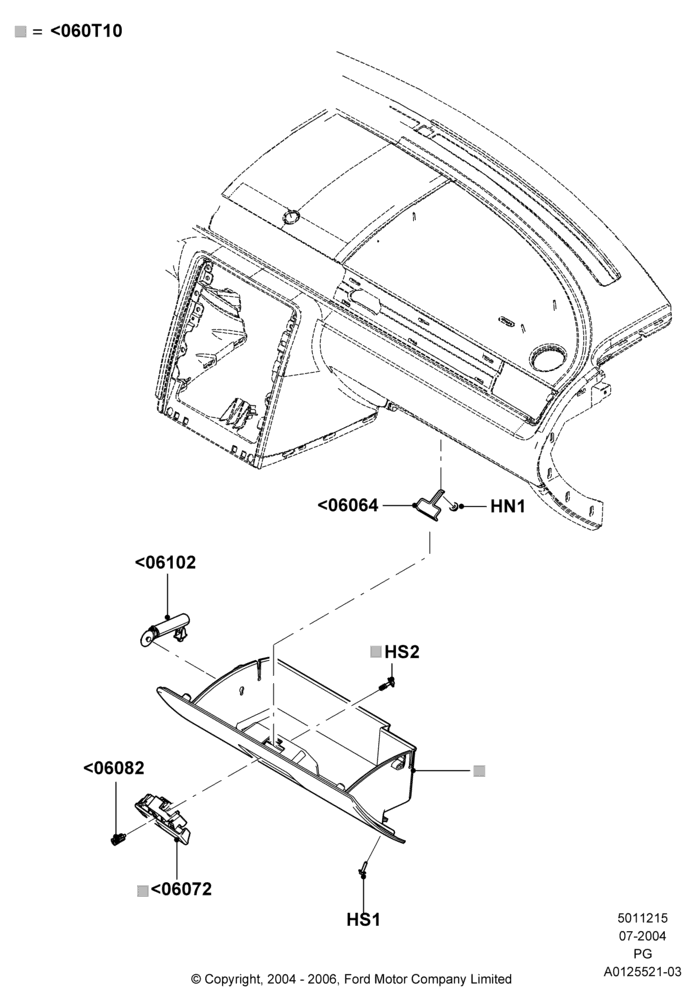 15 - Glove Box; 12/JUL/2004-15/JUN/2009