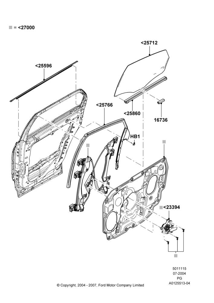 15 - Rear Door Glass and Window Controls; 12/JUL/2004-15/JUN/2009