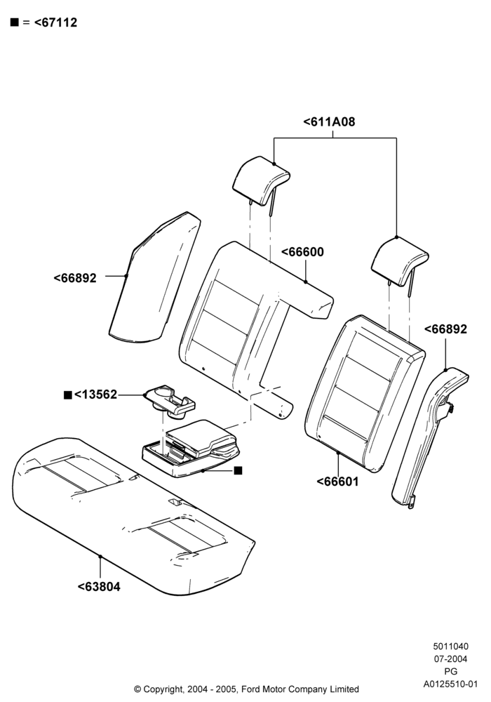 40A - Rear Seat Covers; 12/JUL/2004-18/JUL/2005