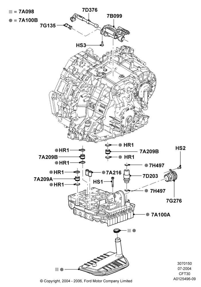 50B - Valve Body And Main Control, CVT Select Shift Transmission; 12/JUL/2004-30/APR/2007