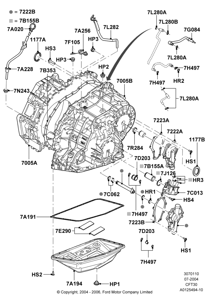 10B - Transmission External Components, CVT Select Shift Transmission; 12/JUL/2004-05/DEC/2005
