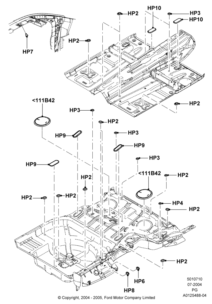 10 - Plugs - Floor Pan; 12/JUL/2004-15/JUN/2009