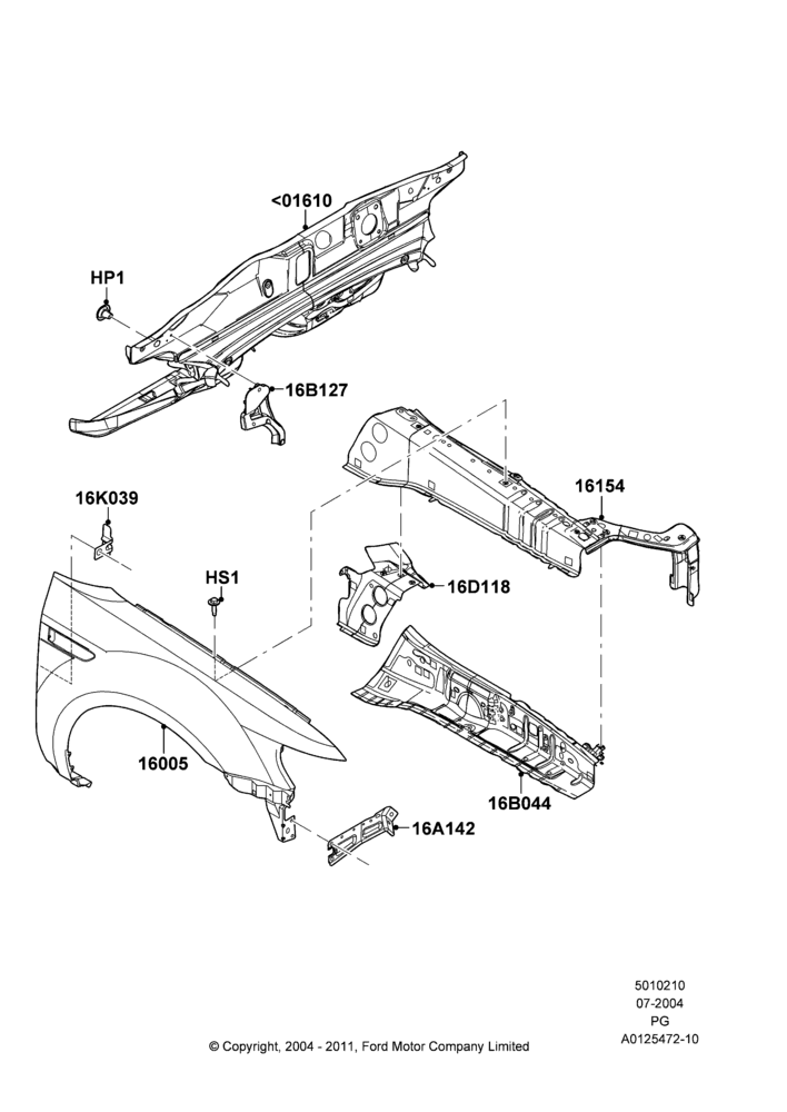 10 - Dash Panel and Front Fenders; 12/JUL/2004-15/JUN/2009