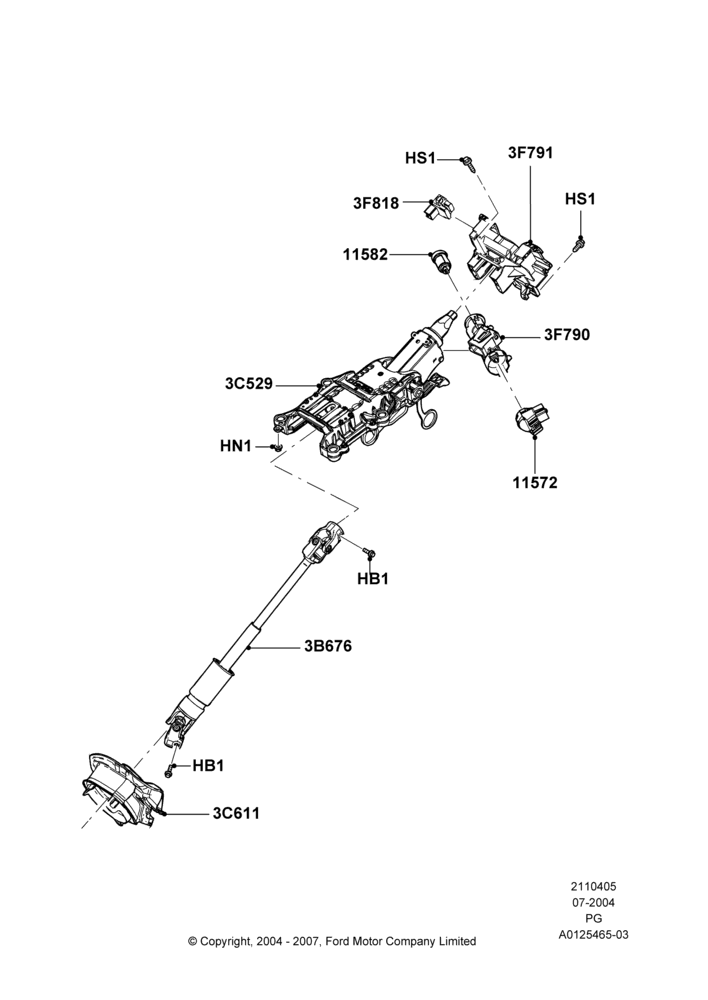 05A - Steering Column; 12/JUL/2004-30/APR/2007