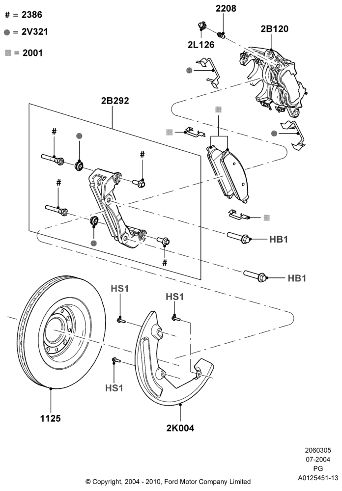 05 - Front Brake Discs and Calipers; 12/JUL/2004-15/JUN/2009