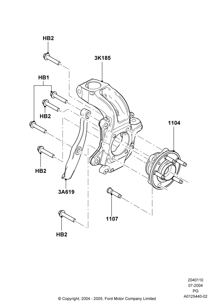 10A - Front Knuckle and Hub; 12/JUL/2004-30/APR/2007