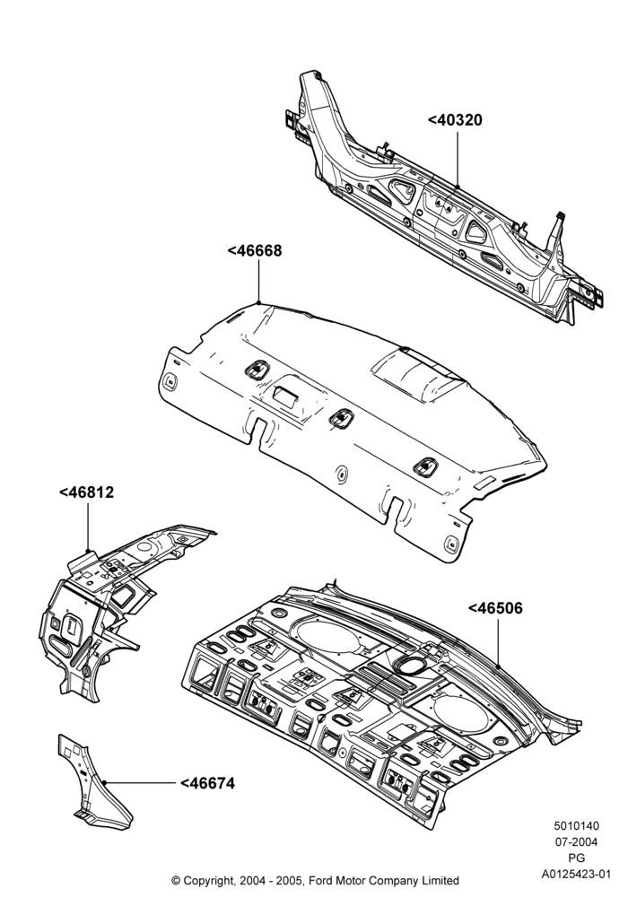 40A - Rear Panels and Rear Package Tray; 12/JUL/2004-30/APR/2007