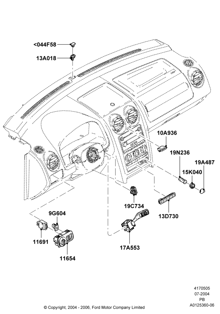05 - Instrument Panel Related Parts; 12/JUL/2004-04/JUN/2007