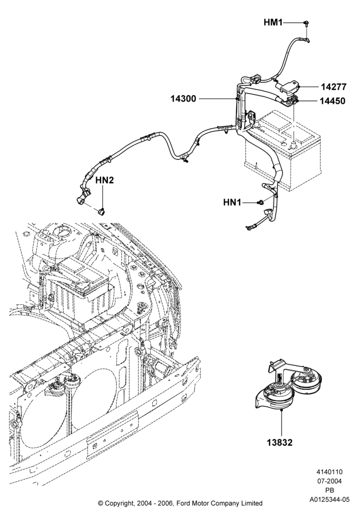 10 - Battery Cables and Horn; 12/JUL/2004-04/JUN/2007