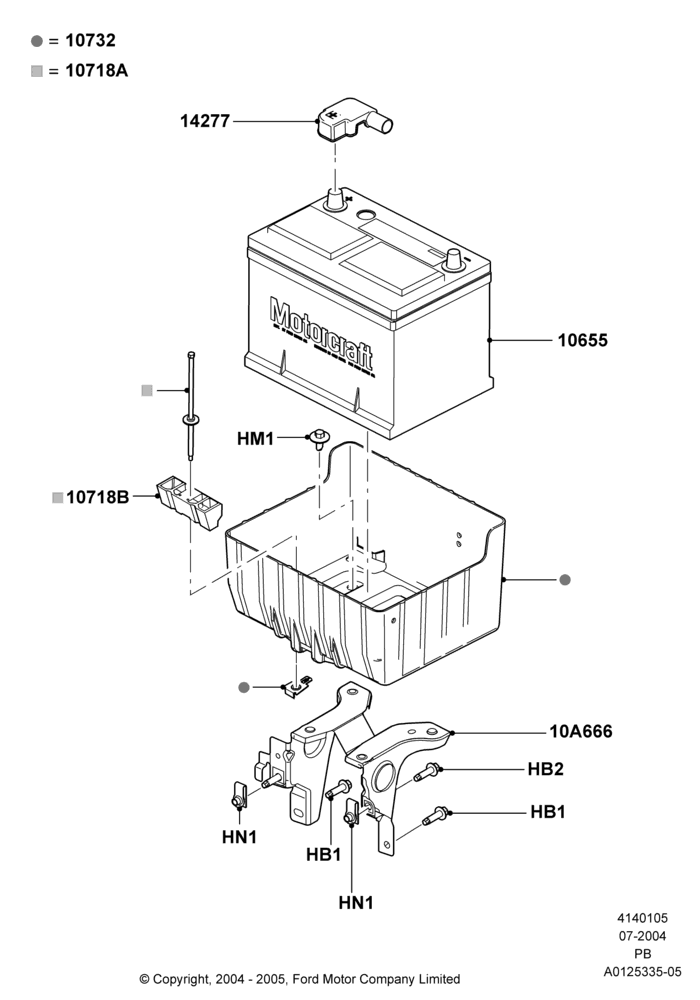 05A - Battery and Mountings; 12/JUL/2004-04/JUN/2007