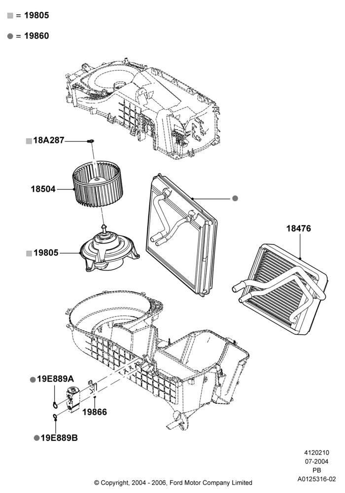 10 - Heater/Air Cond.Internal Components; 12/JUL/2004-04/JUN/2007