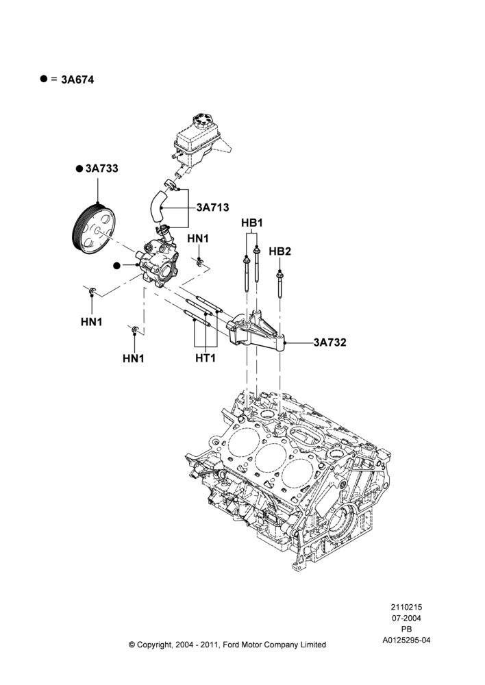 15 - Power Steering Pump Mounting; 12/JUL/2004-04/JUN/2007
