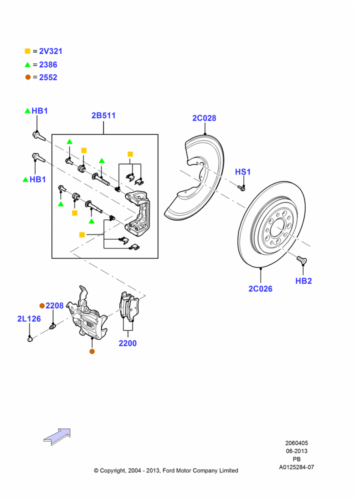 05 - Rear Brake Discs and Calipers; 12/JUL/2004-04/JUN/2007