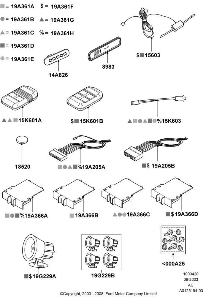 20A - Accessory Anti-Theft Devices, Power Code Systems; 04/SEP/2003-08/MAY/2006