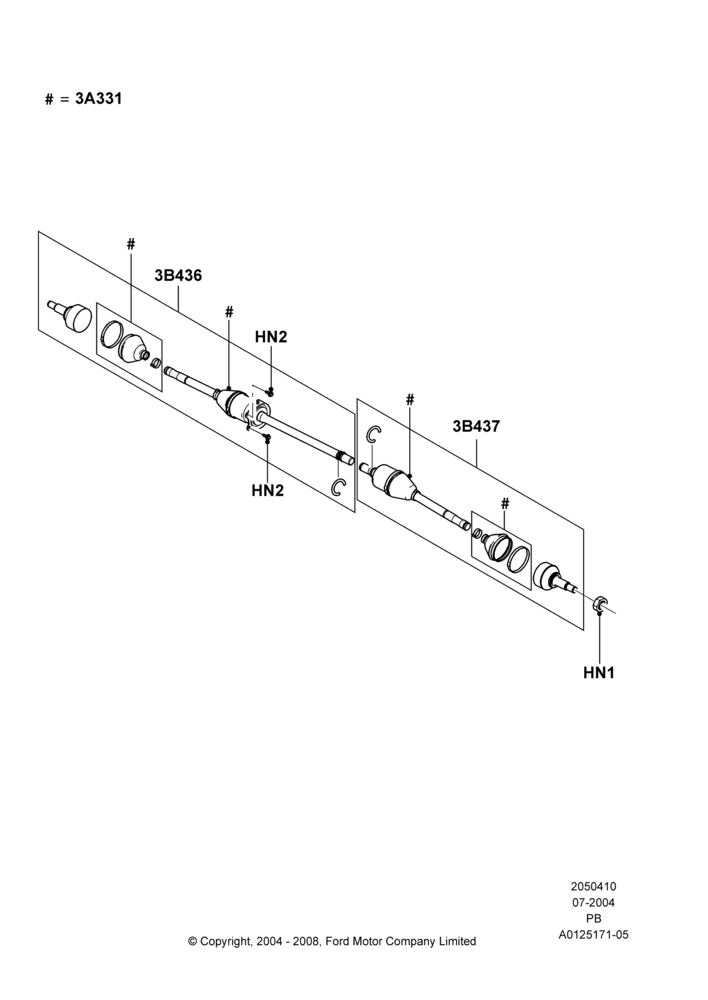 10 - Drive Shaft - Front Axle Drive; 12/JUL/2004-04/JUN/2007