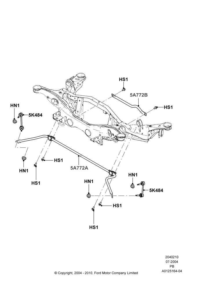 10 - Rear Cross Member & Stabilizer Bar; 12/JUL/2004-04/JUN/2007