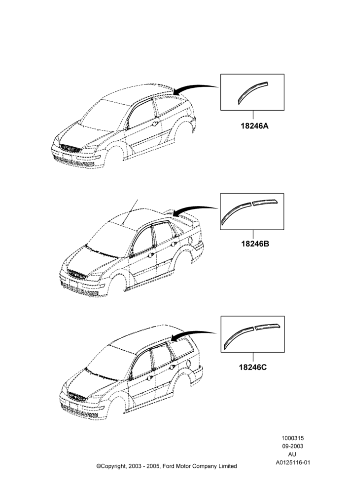 15A - Body Dress Up Kits - Side, Accessory, Side Window Shades; 04/SEP/2003-27/AUG/2007