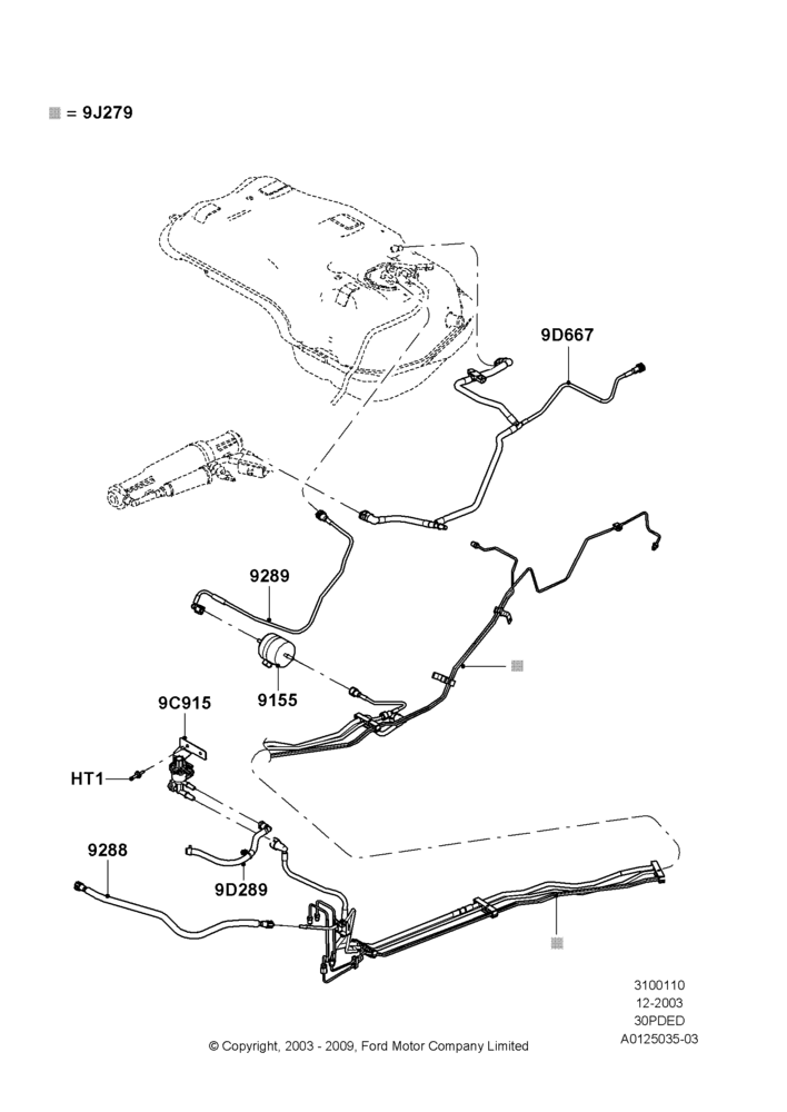10C - Fuel Lines, 3.0 V6 24V DOHC EFI Modular, With Onboard Vapour Recovery System; 22/DEC/2003-01/MAY/2006