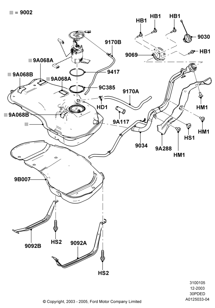 05D - Fuel Tank, 3.0 V6 24V DOHC EFI Modular, Less Onboard Vapour Recovery System; 22/DEC/2003-01/MAY/2006