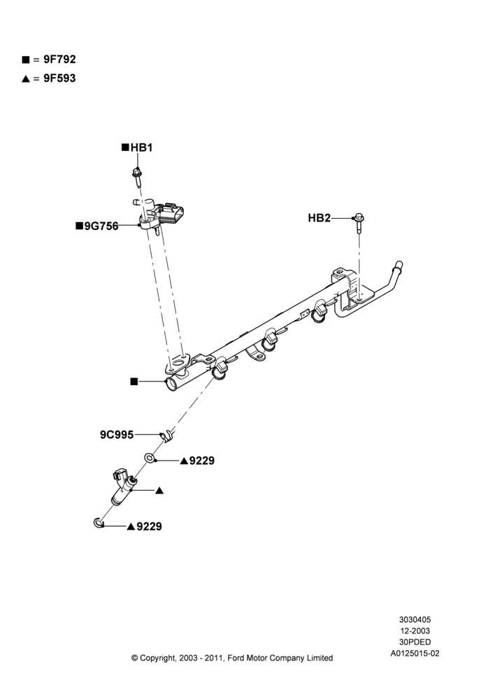 05B - Fuel Injectors and Pipes, 3.0 V6 24V DOHC EFI Modular; 15/DEC/2003-01/MAY/2006