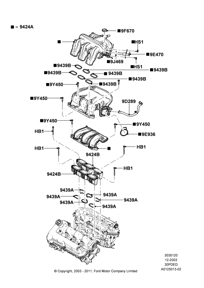 20B - Intake Manifold, 3.0 V6 24V DOHC EFI Modular; 22/DEC/2003-01/MAY/2006