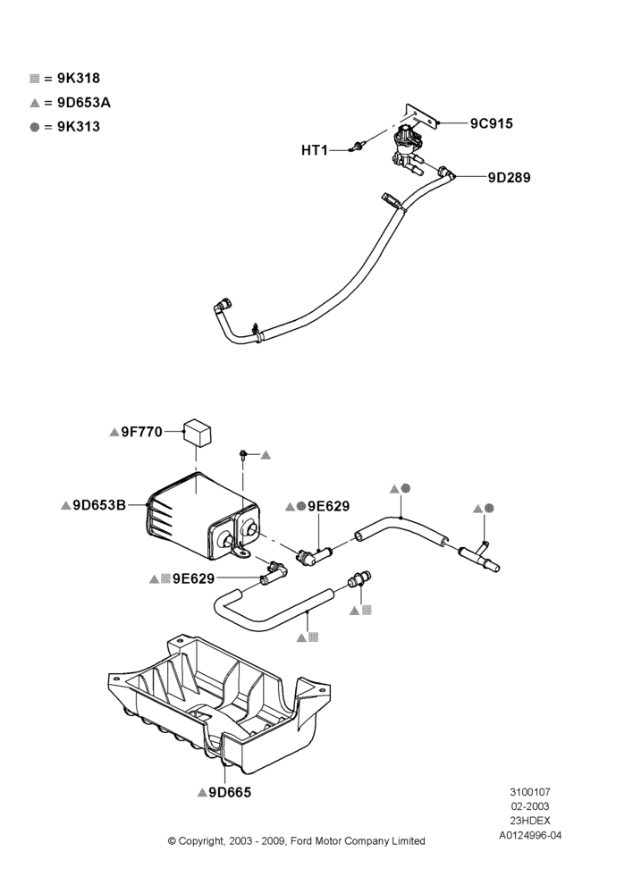07D - Fuel Vapour System, 2.3L Duratec-HE (145PS) - MI4, Less Onboard Vapour Recovery System; 22/DEC/2003-01/MAY/2006