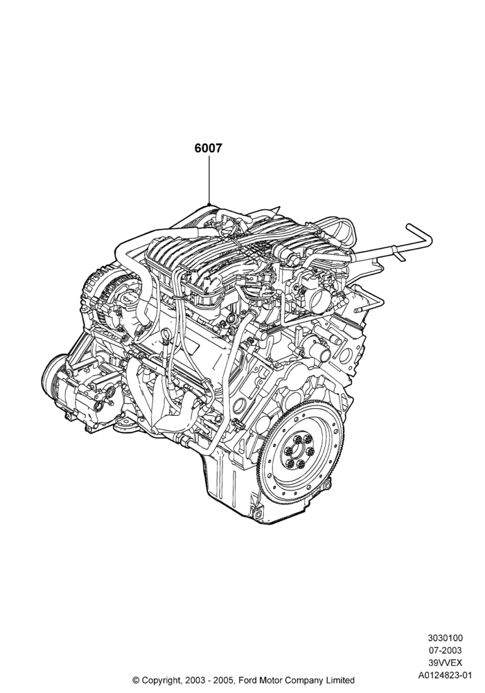 00 - Engine Assy Fully Dressed, 3.9L OHV EFI NA V6 GAS; 25/AUG/2003-02/JAN/2007
