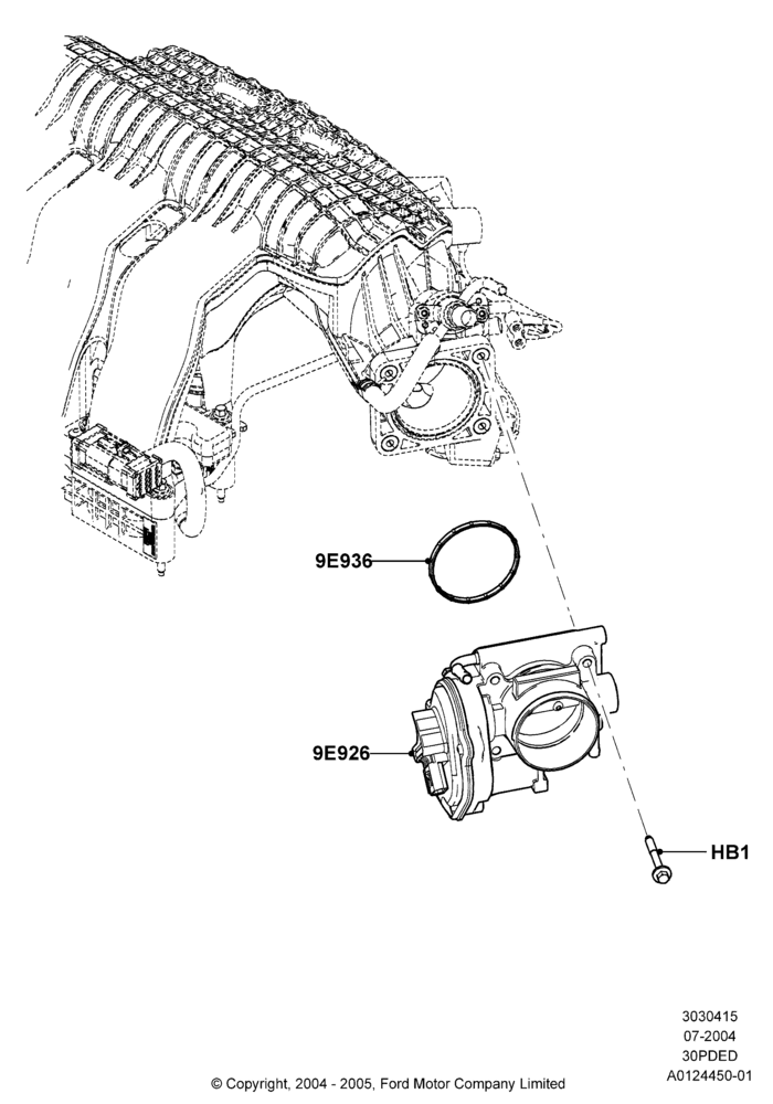15E - Throttle Housing, 3.0 V6 24V DOHC EFI Modular; 12/JUL/2004-30/APR/2007