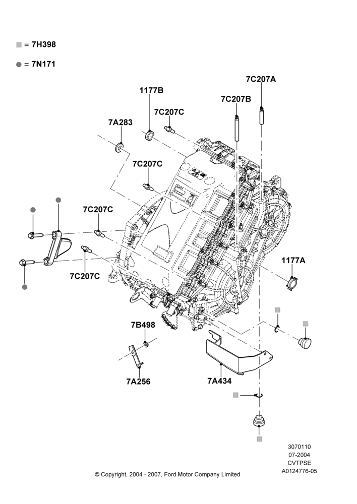 10A - Transmission External Components, CVT Auto Trans Powersplit Elec; 26/JUL/2004-01/MAY/2006