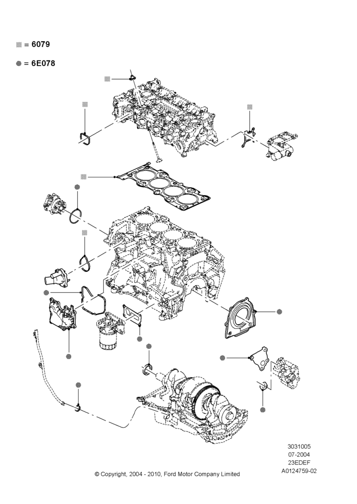 05A - Engine Gasket Kits, 2.3LI4 16v Gas/Electric DOHC Hybrid; 26/JUL/2004-01/MAY/2006