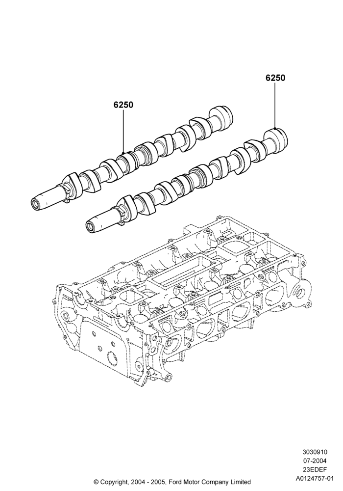 Camshaft, 2.3LI4 16v Gas/Electric DOHC Hybrid