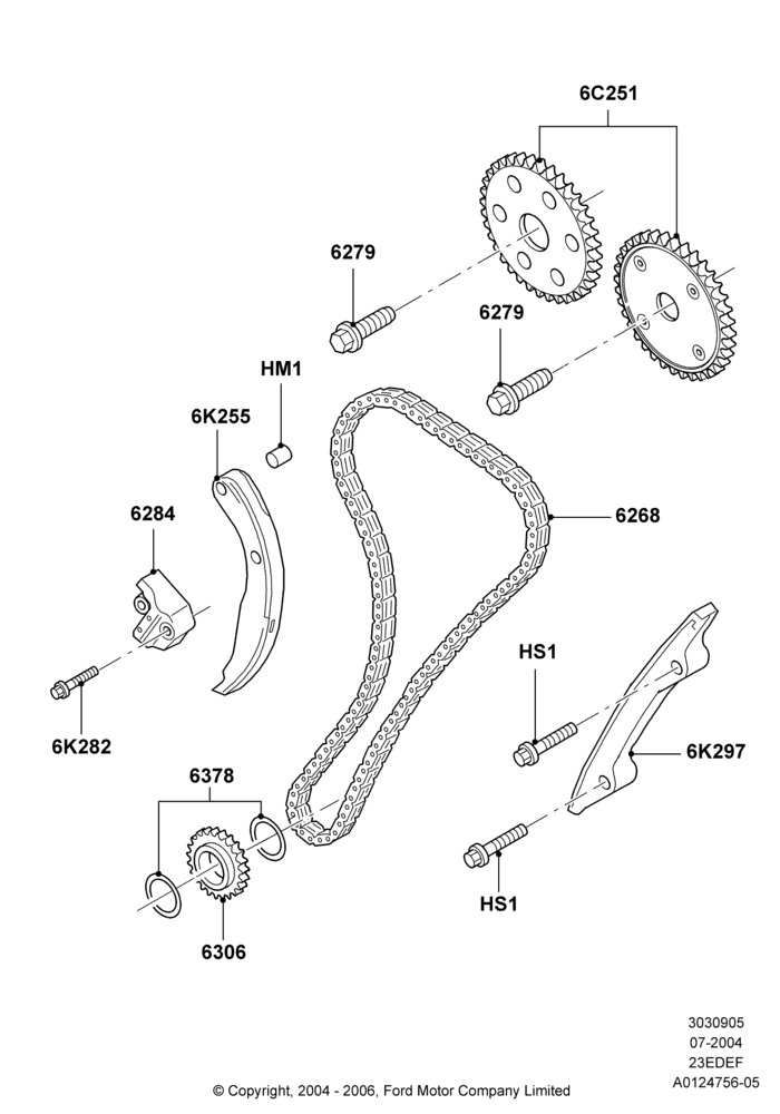 Timing Gear, 2.3LI4 16v Gas/Electric DOHC Hybrid