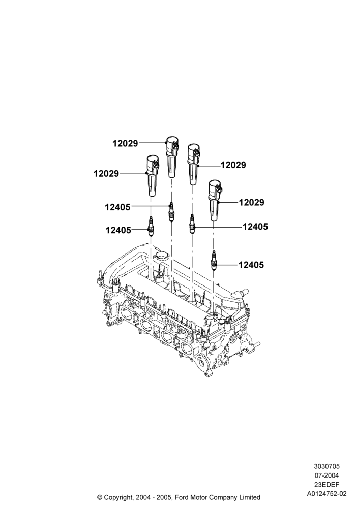 05A - Ignition Coil and Wires/Spark Plugs, 2.3LI4 16v Gas/Electric DOHC Hybrid; 26/JUL/2004-01/MAY/2006