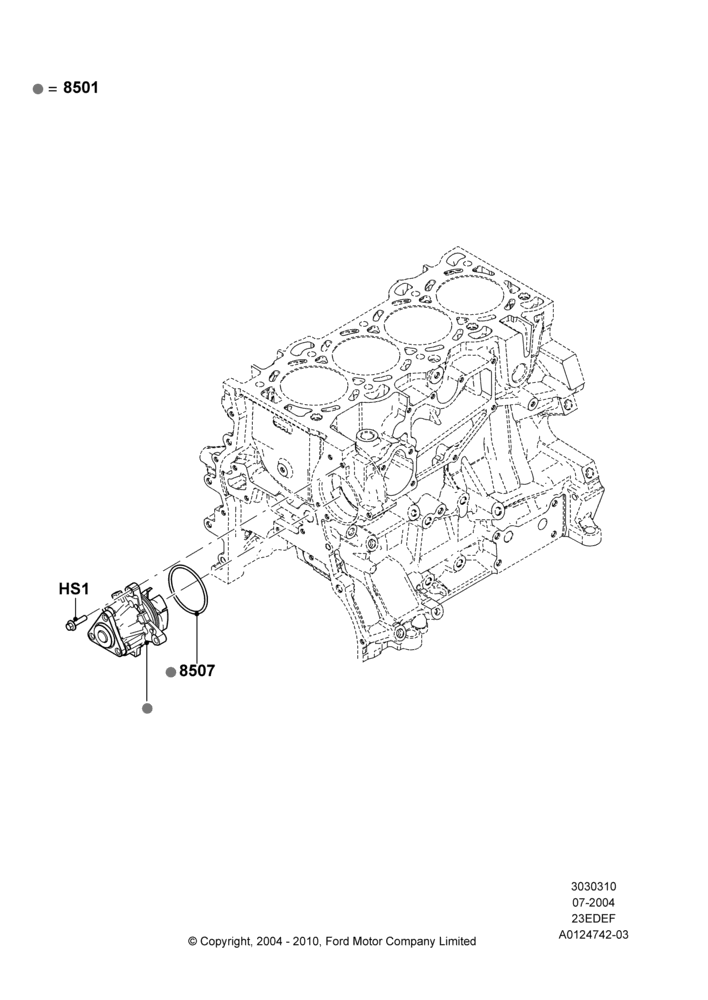 Water Pump, 2.3LI4 16v Gas/Electric DOHC Hybrid, For Gas Engine Cooling Systems